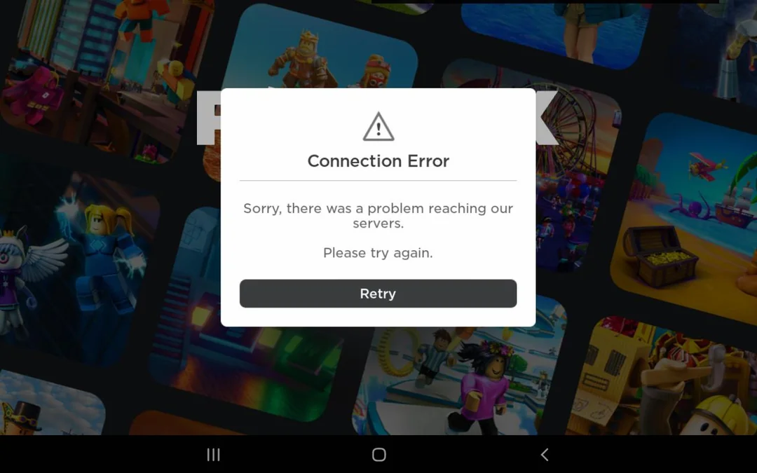 Roblox error screen